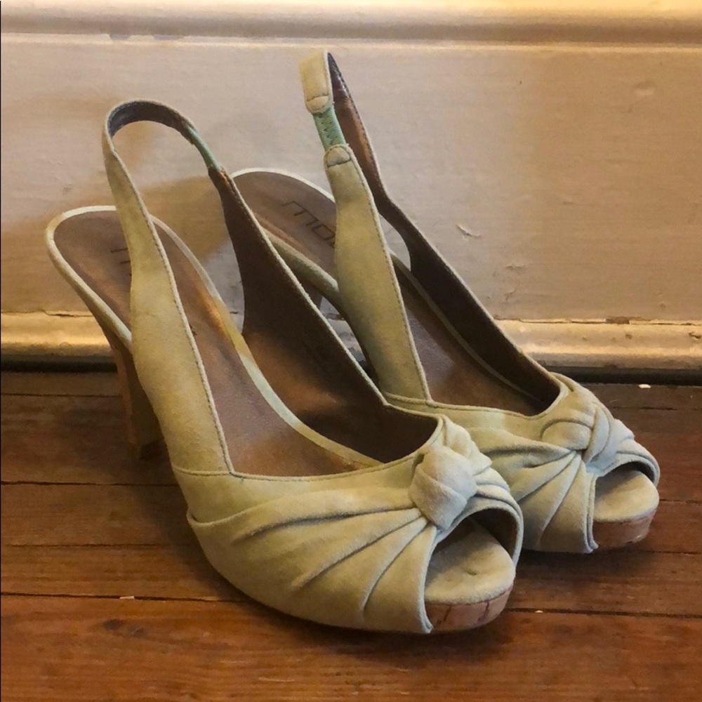 Mint Peep Toe Heels